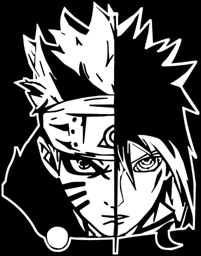 Naruto -- Naruto Uzumaki and Sasuke Uchiha Anime Decal Sticker