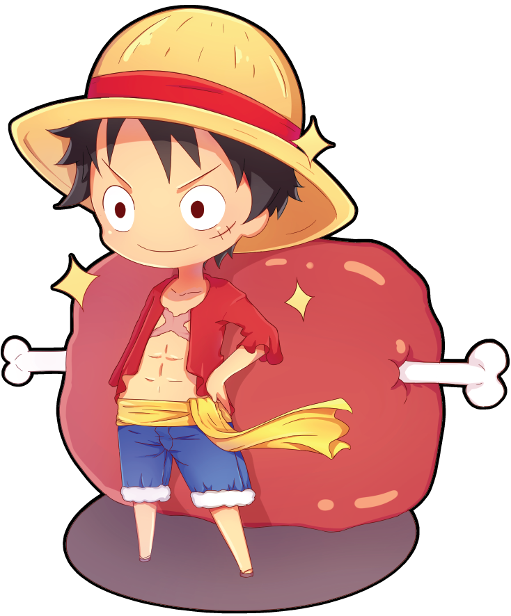 One Piece -- Luffy Chibi (Meat) Anime Decal Sticker – KyokoVinyl