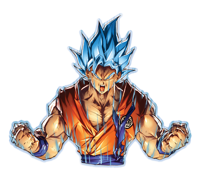 Dragon Ball Super -- Goku Super Saiyan/Blue/Rose Anime Decal Sticker