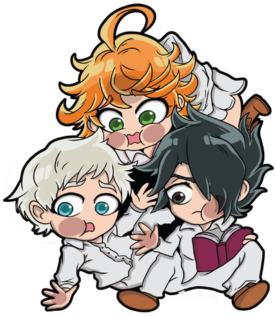 The Promised Neverland - Emma, Ray, Norman Chibi Anime Decal Sticker