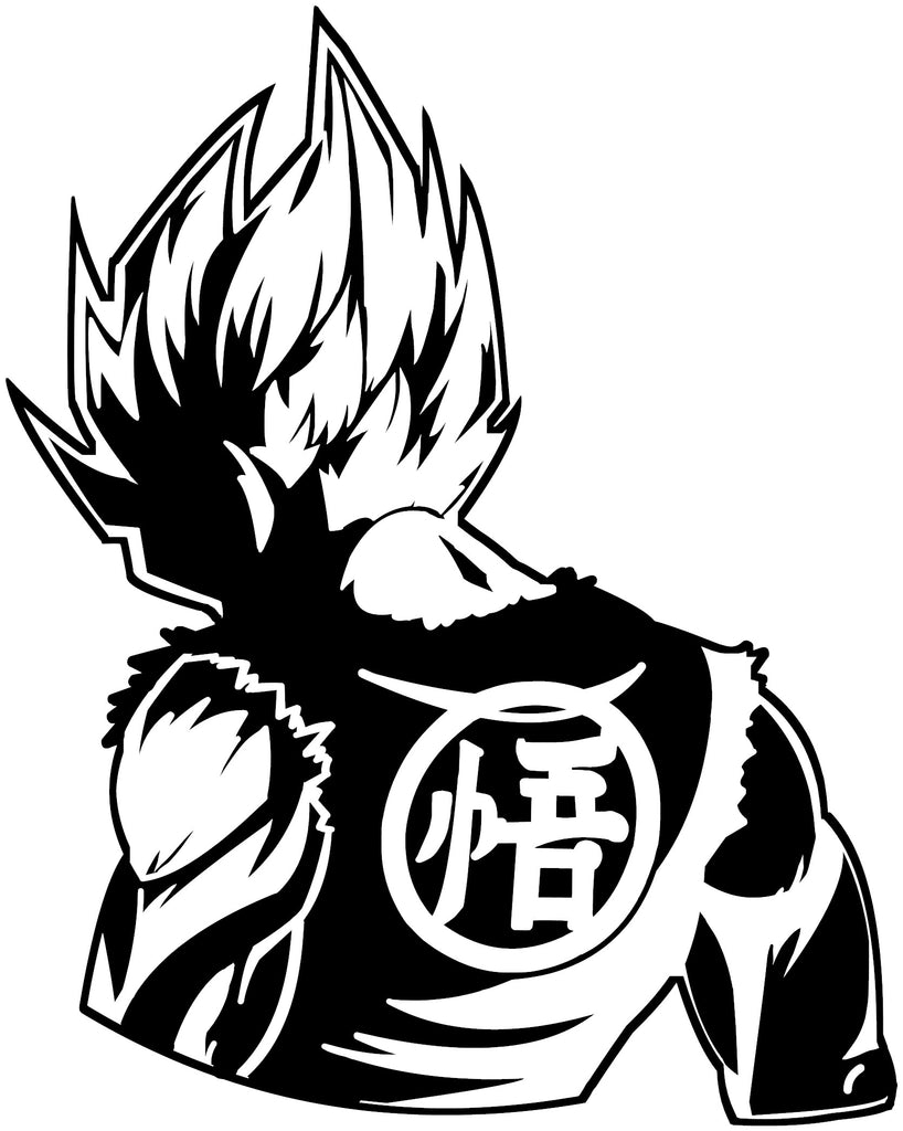 Goku Gohan Vegeta Super Saiya Decal, decal, dragon, monochrome, sticker png